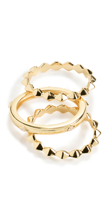 Argento Vivo Pyramid Stack Ring in gold