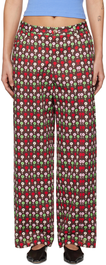 caro editions brown betty trousers in print