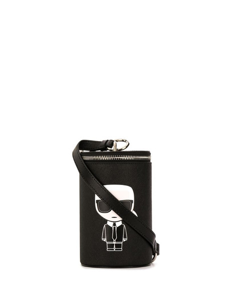 Karl Lagerfeld K/Ikonik tubular pouch bag in black