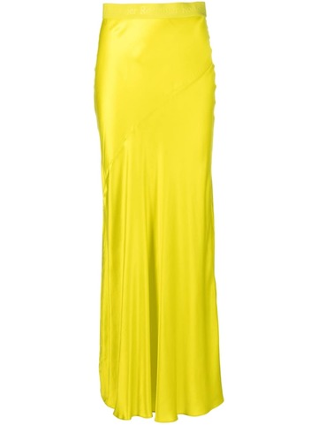 rodebjer satin-finish long skirt - yellow