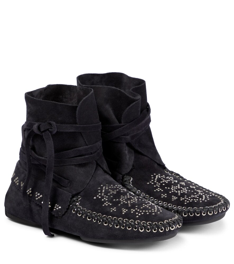 Isabel Marant Elmore suede ankle boots in black