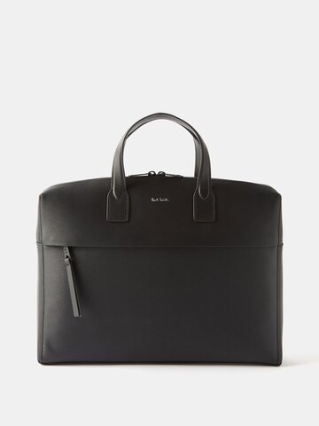 paul smith - leather briefcase - mens - black