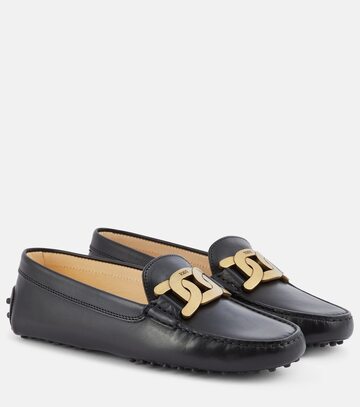 tod's kate gommino leather loafers in black