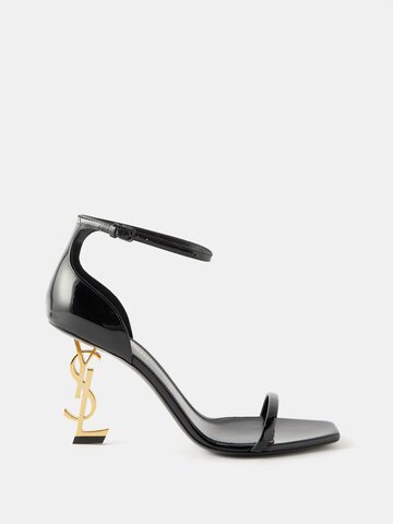 saint laurent - bianca 85 logo-heel sandals - womens - black