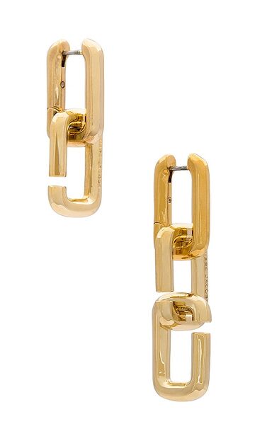 marc jacobs j marc chain link earrings in metallic gold