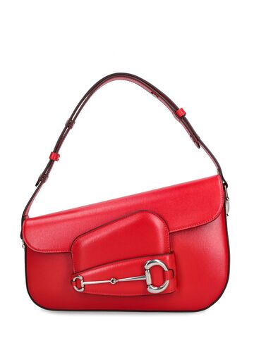 gucci 1955 horsebit leather shoulder bag in red