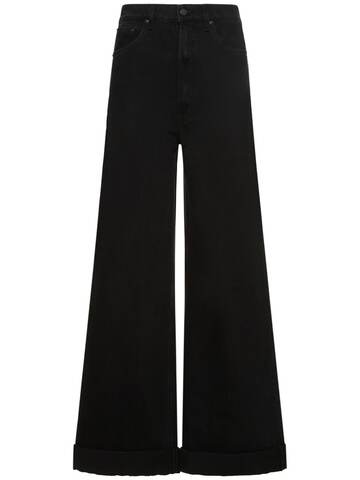 mother snacks the funnel heel cuff jeans in black