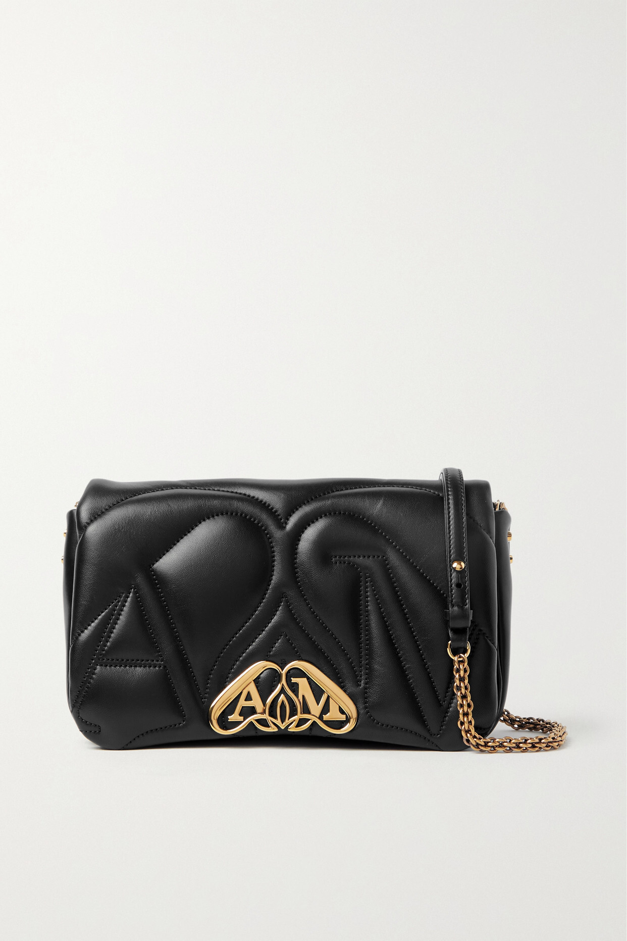 Alexander McQueen - Exploded Seal Embellished Quilted Leather Shoulder Bag - Black