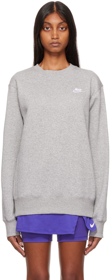 Nike Gray Cotton Sweatshirt in grey