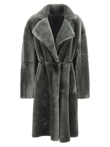 Fabiana Filippi Reversible Shearling Coat in grey
