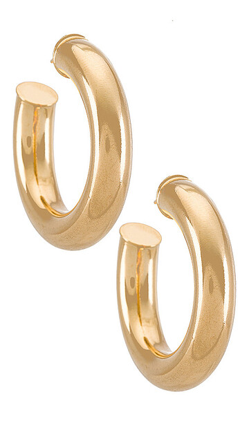 joolz by martha calvo tubular hoops earrings in metallic gold