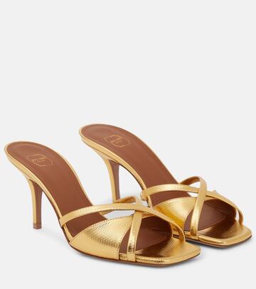 malone souliers penn leather mules in gold