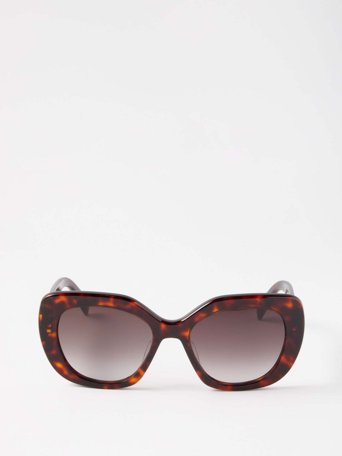 Celine Eyewear - Triomphe Oversized Square Acetate Sunglasses - Womens - Brown Multi