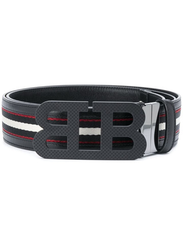 Bally Mirror B striped belt in black