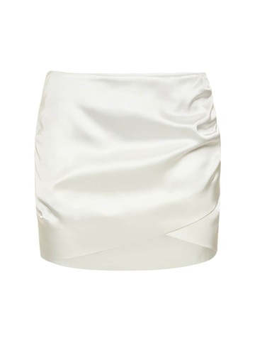 OFF-WHITE Twist Viscose Duchesse Mini Skirt in white