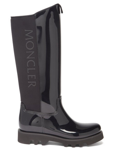 moncler - gilla rubber and neoprene knee-high boots - womens - black