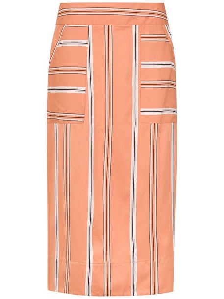 Olympiah striped Piaggia midi skirt in orange