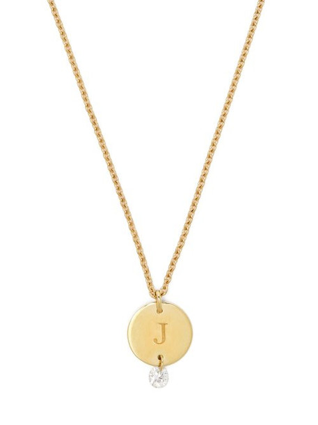 Raphaele Canot - Set Free 18kt Gold & Diamond J Charm Necklace - Womens - Gold