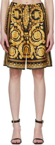 Versace Black & Gold Barocco Shorts