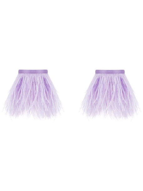 The Attico feather trim anklet in purple