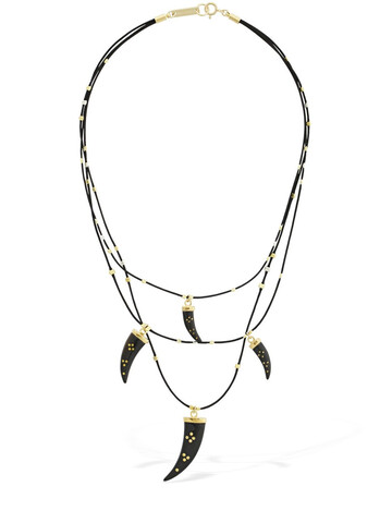 ISABEL MARANT Shiny Aimable Triple Wire Necklace in black / gold