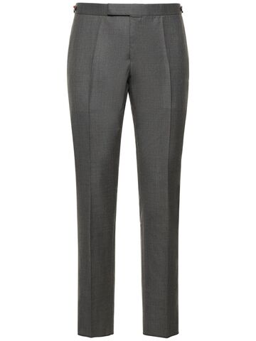 thom browne low rise wool twill pants in grey