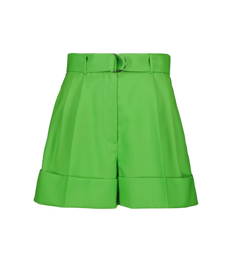 Miu Miu Virgin wool shorts in green