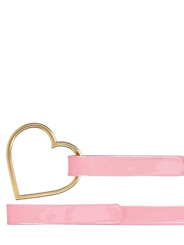 BLUMARINE Heart Leather Belt in pink