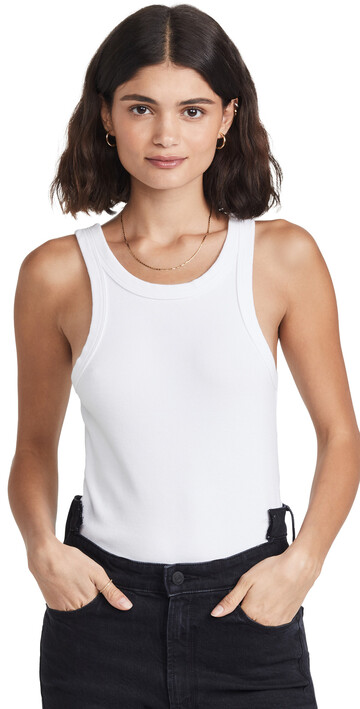 MOTHER The Chin Ups Tank Top in white
