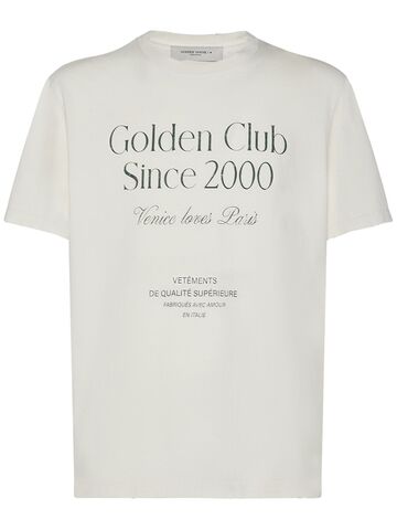 golden goose journey cotton t-shirt in white