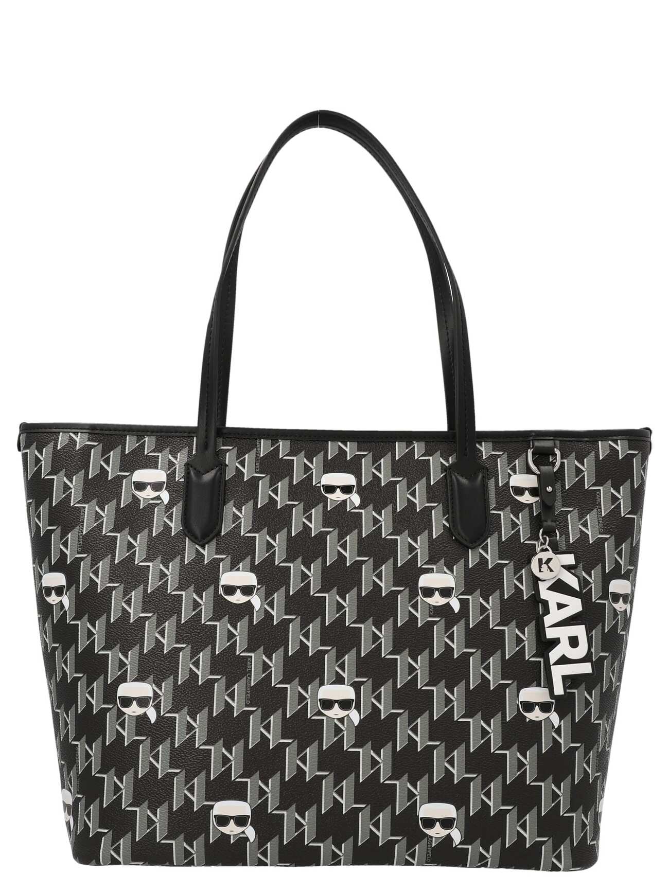 Karl Lagerfeld k/ikonik Monogram Shopping Bag in black