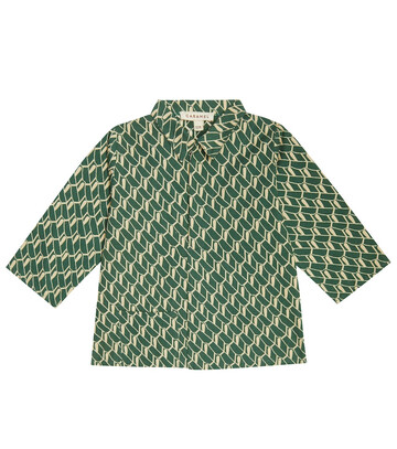 Caramel Baby Piper printed cotton shirt in green