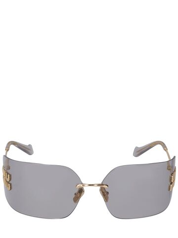 MIU MIU Mask Metal Sunglasses in gold / grey