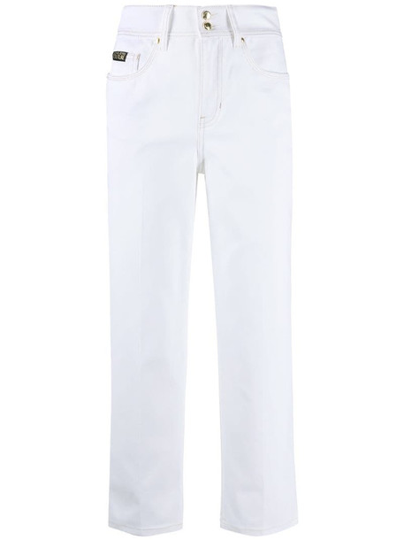 Versace Jeans Couture high-waisted cropped jeans in white