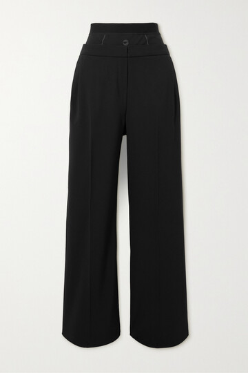 coperni - layered woven and stretch-jersey straight-leg pants - black