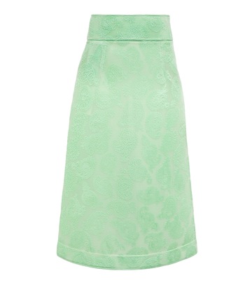 Jil Sander Jacquard chenille midi skirt in green