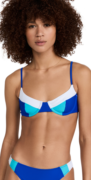 Solid & Striped The Emily Bikini Top in blue
