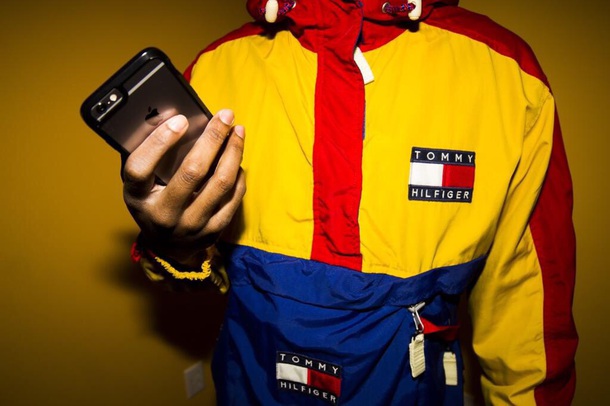 red yellow and blue tommy hilfiger windbreaker