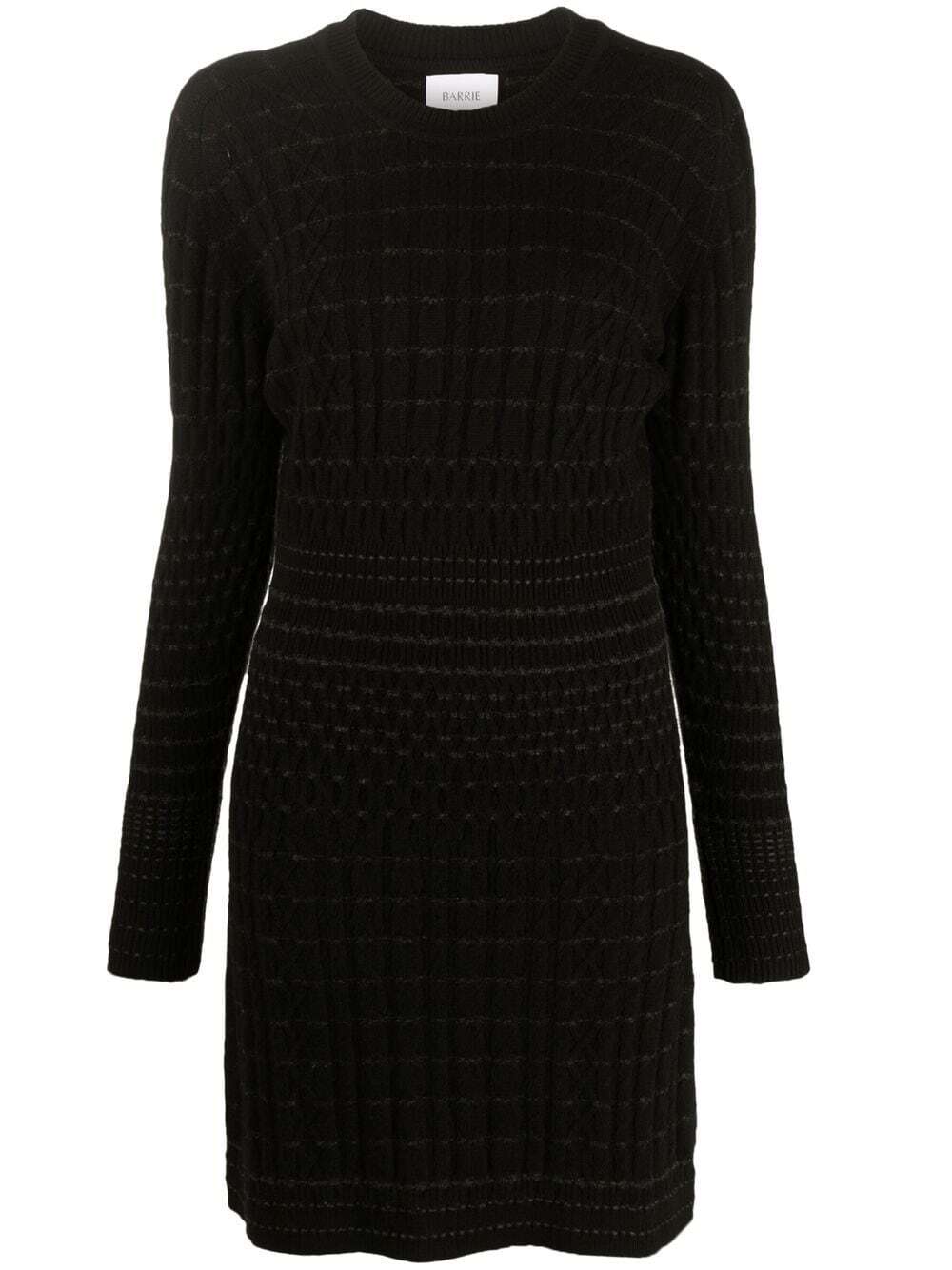Barrie knitted cashmere mini dress - Black