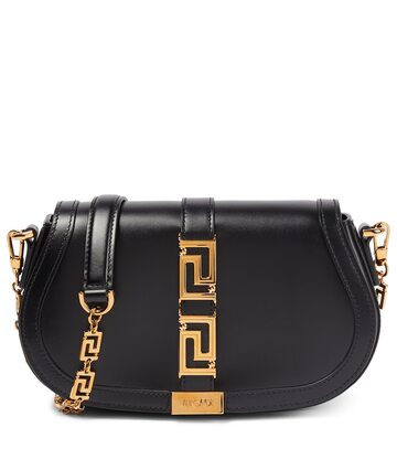 Versace Greca Goddess leather shoulder bag in black