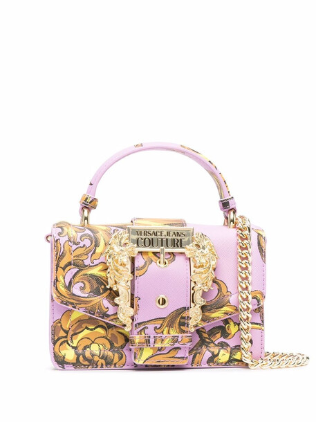 Versace Jeans Couture small Regalia Baroque-print top-handle bag - Purple