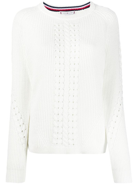 Tommy Hilfiger organic cotton long-sleeve jumper in white
