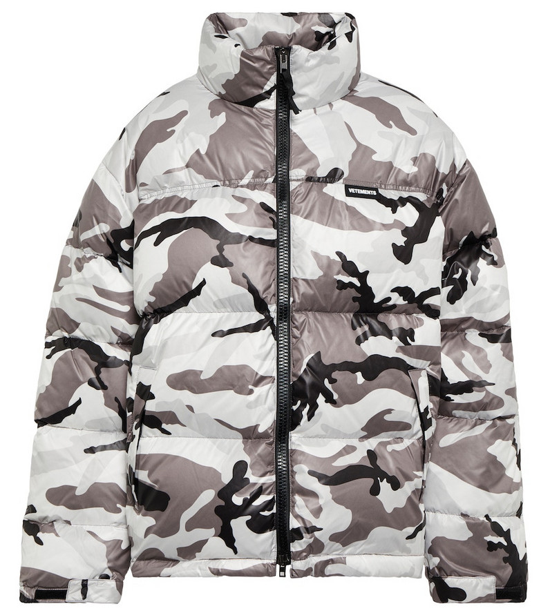 Vetements Camouflage down jacket in grey