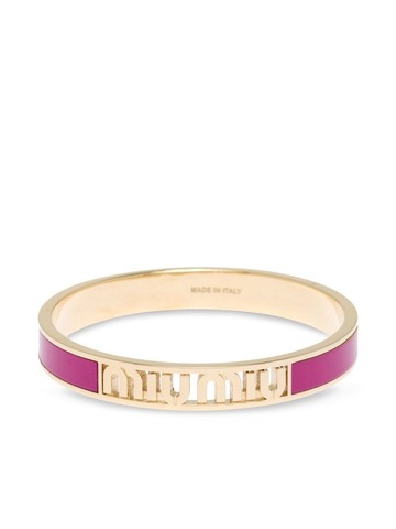 miu miu cut-out logo enameled bracelet - pink