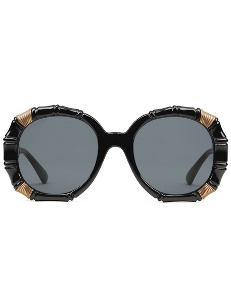 Gucci Eyewear Bamboo round-frame sunglasses in black