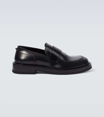 valentino garavani rockstud essential leather loafers in black
