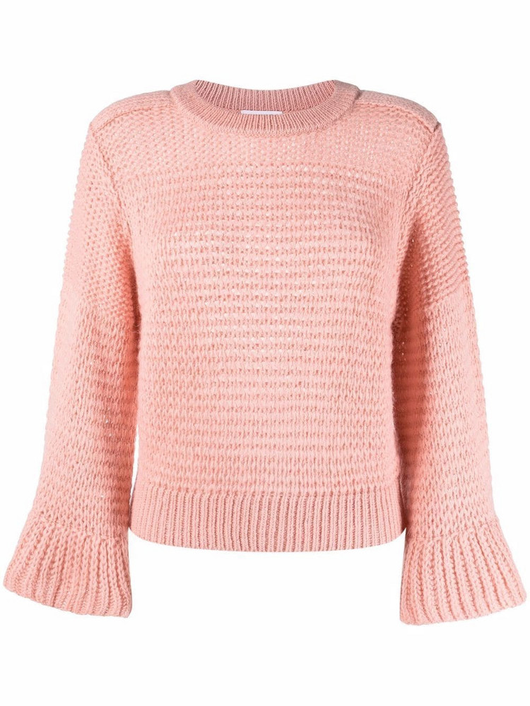 See by Chloé See by Chloé bell-sleeve open knit jumper - Pink