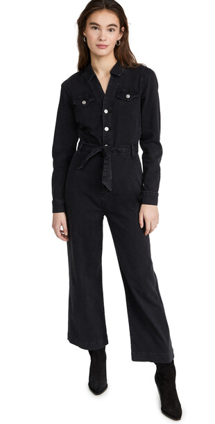 PAIGE Anessa Long Sleeve Jumpsuit in black