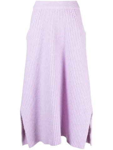 christian wijnants kenal ribbed wool-blend skirt - purple
