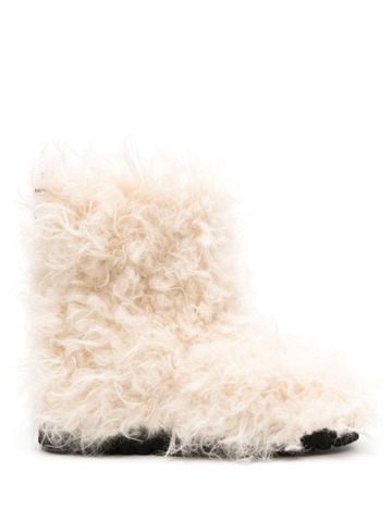 maje faux-fur ankle boots - white